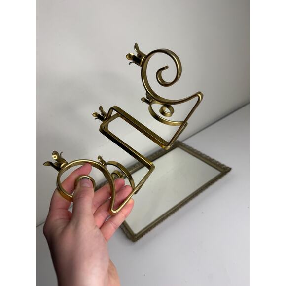 Vintage Gold Metal 5 holder Candelabra , Hollywood Regency , Gold Candle - Picture 7 of 10